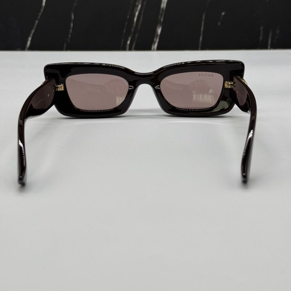 NEW GG1827S 004 GUCCI SHINY BROWN/VIOLET WOMEN GUCCI SUNGLASSES - Picture 9 of 13